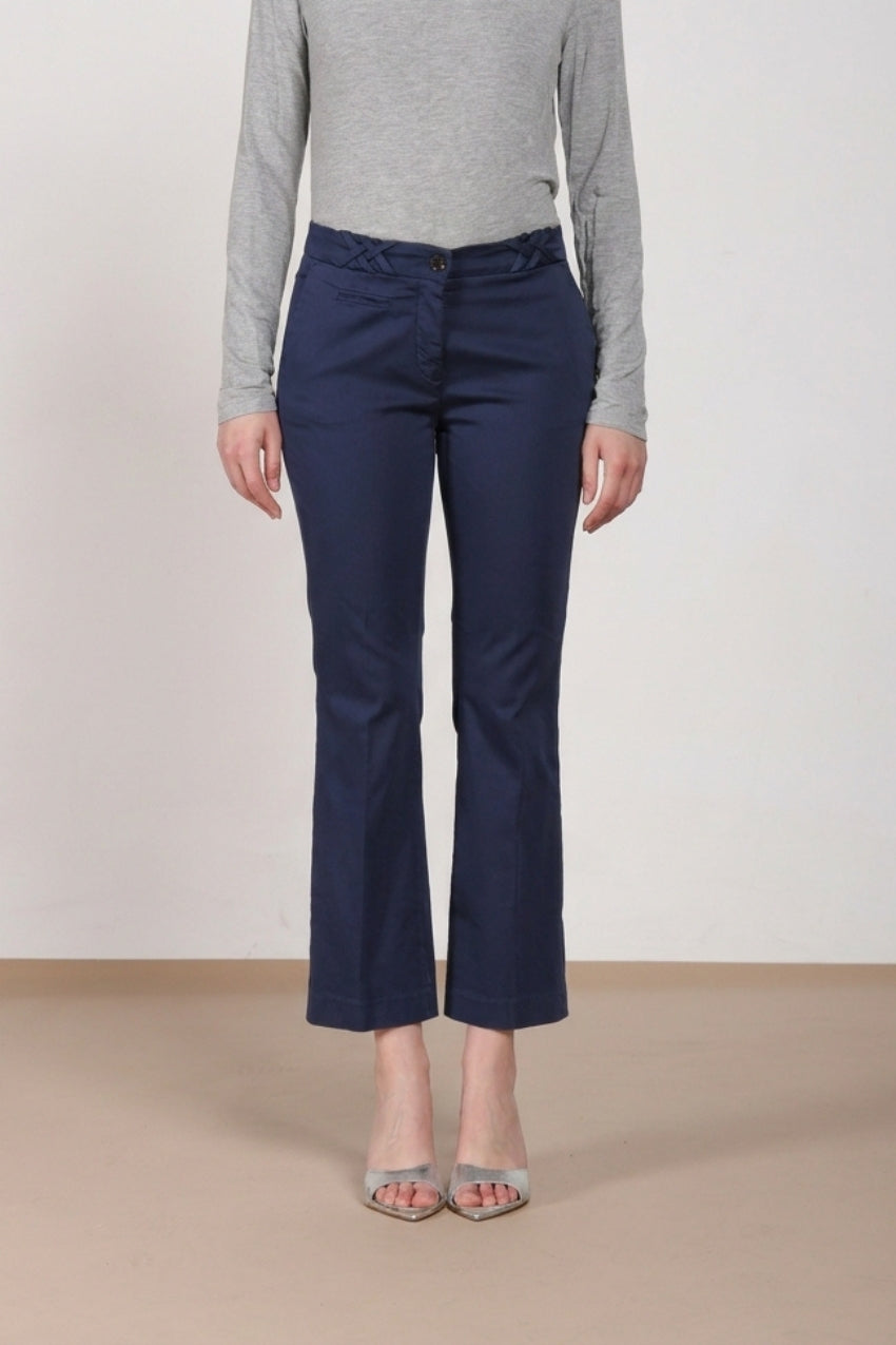 New York Trumpet pantalone chino donna in raso stretch slim fit