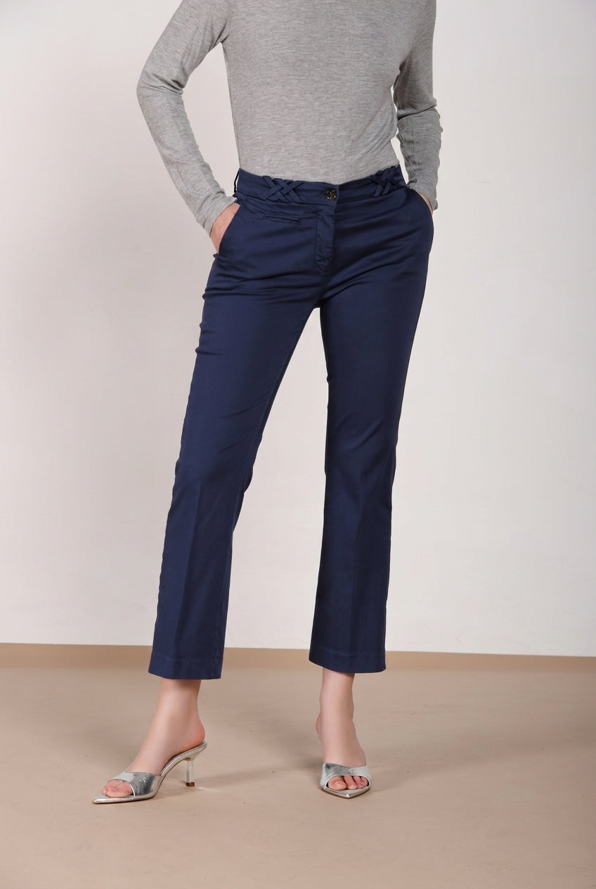 New York Trumpet pantalone chino donna in raso stretch slim fit