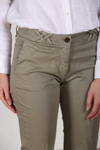 New York Trumpet pantalone chino donna in raso stretch slim fit