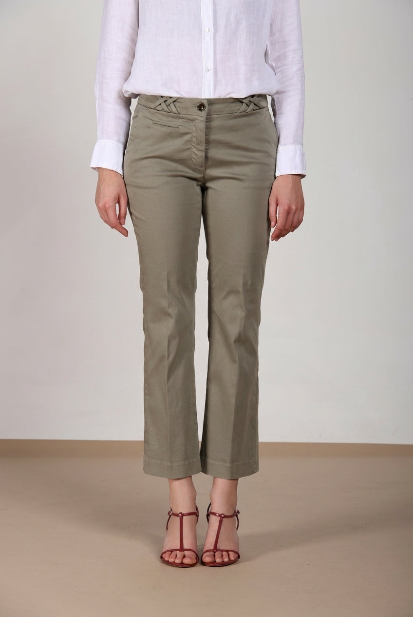 New York Trumpet pantalone chino donna in raso stretch slim fit