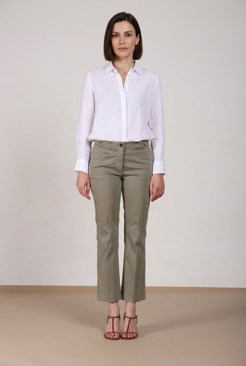 New York Trumpet pantalone chino donna in raso stretch slim fit