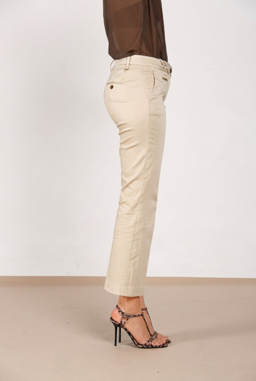 New York Trumpet pantalón chino mujer de satén elástico slim fit