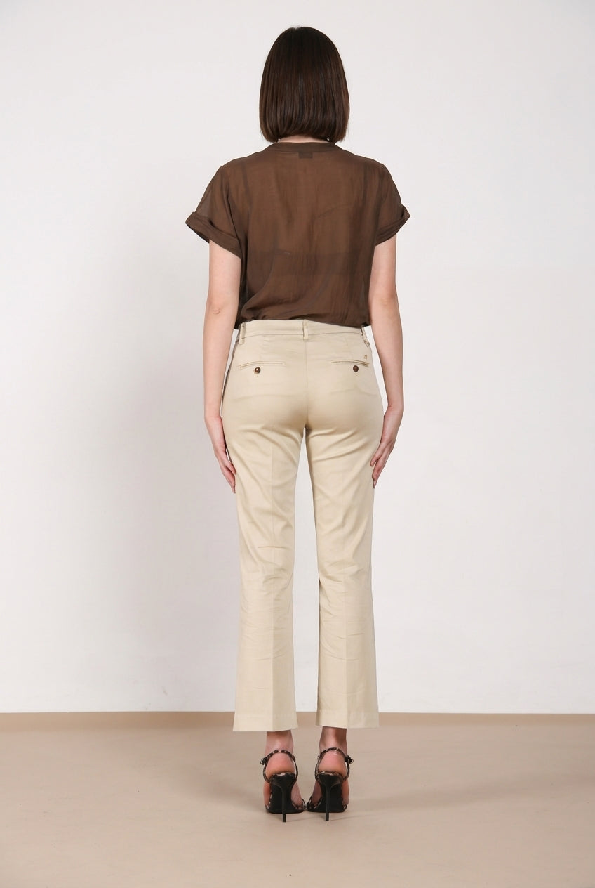 New York Trumpet pantalón chino mujer de satén elástico slim fit