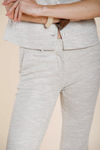 New York Trumpet pantalone chino donna in jersey trama a chicco di riso slim fit