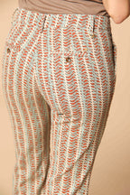 New York Trumpet pantalone chino donna in piquet con stampa slim fit