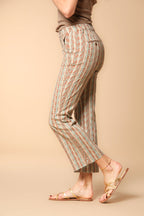 New York Trumpet pantalone chino donna in piquet con stampa slim fit