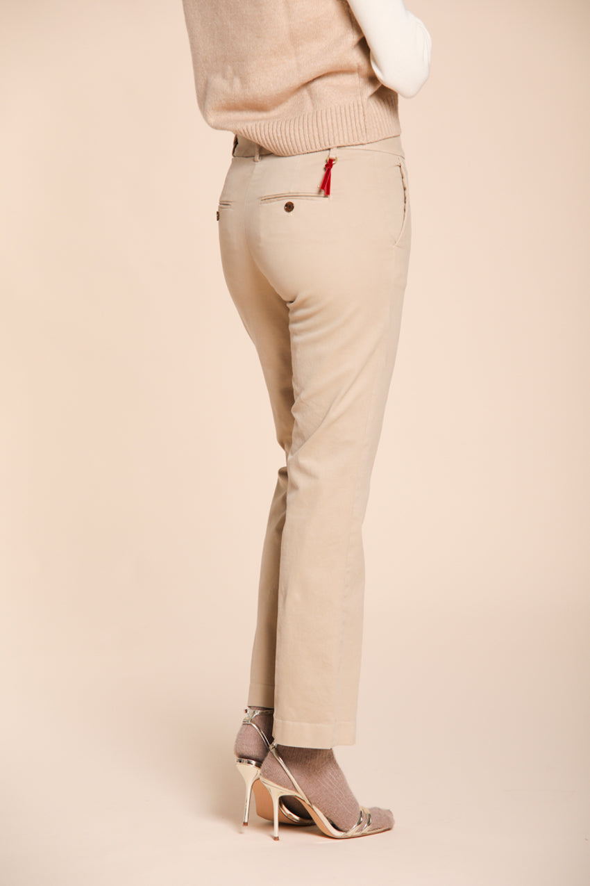 New York Trumpet pantalone chino donna in gabardina slim fit
