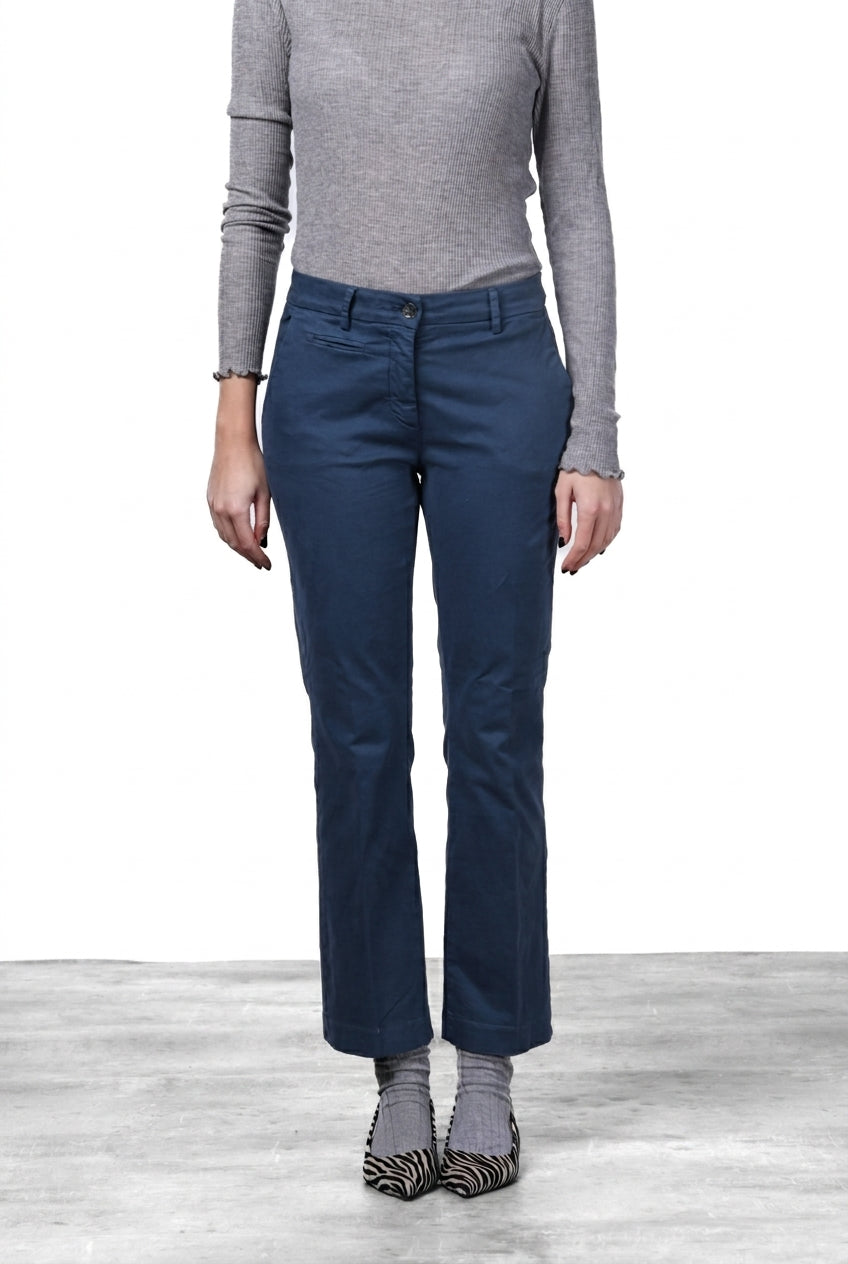 New York Trumpet pantalone chino donna in gabardina slim fit ①