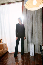 New York Flare women’s chino trousers in piqué jersey slim fit