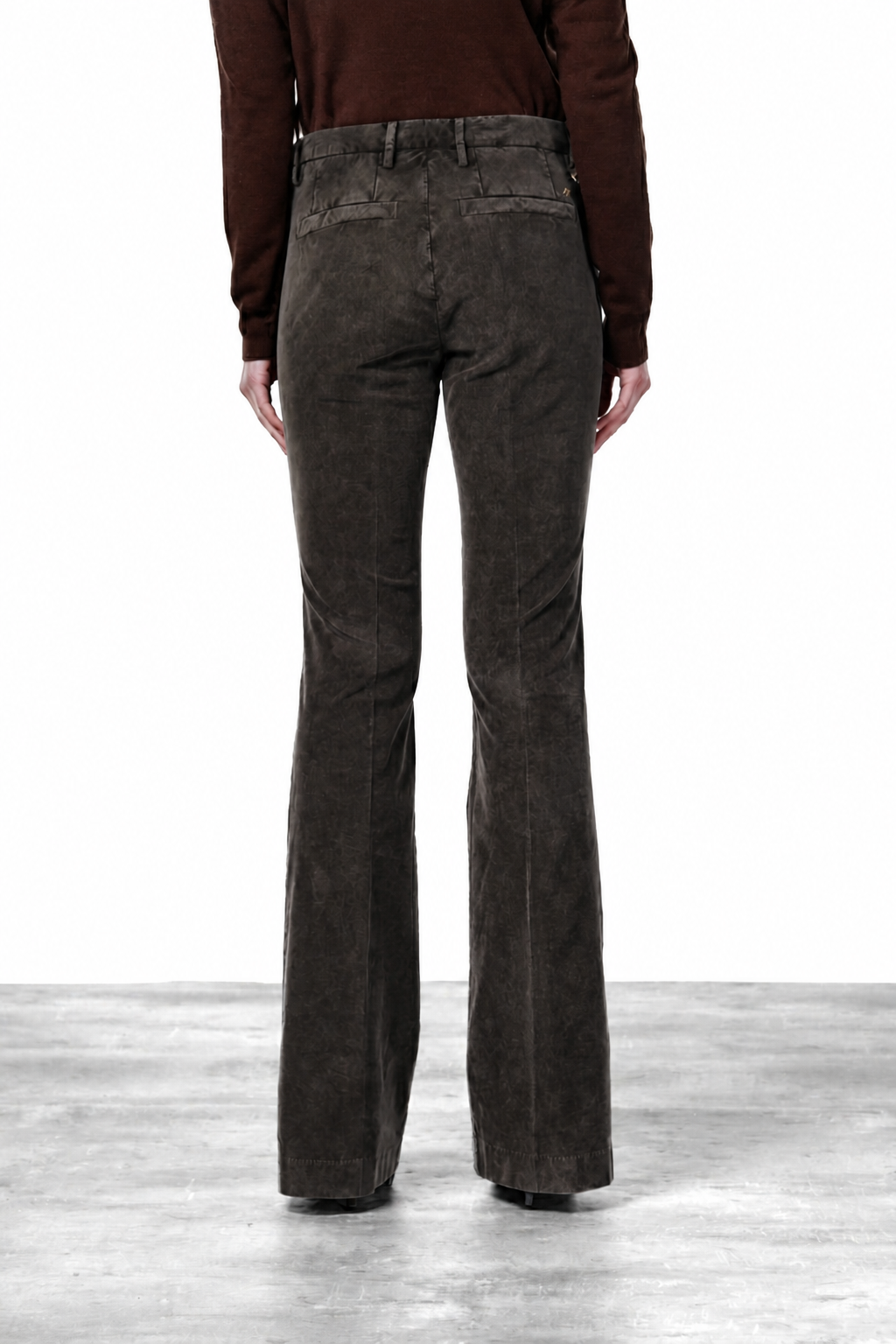 New York Flare pantalón chino de mujer en terciopelo 1000 rayas slim fit
