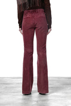 New York Flare pantalone chino donna in velluto 1000 righe slim fit