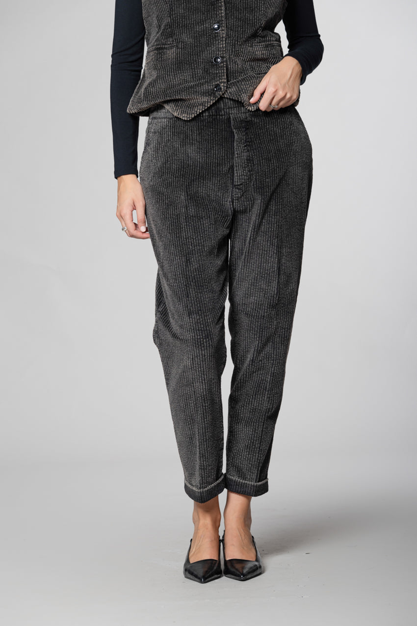 Malibu Jogger City pantalón chino mujer en pana de canalé relaxed fit