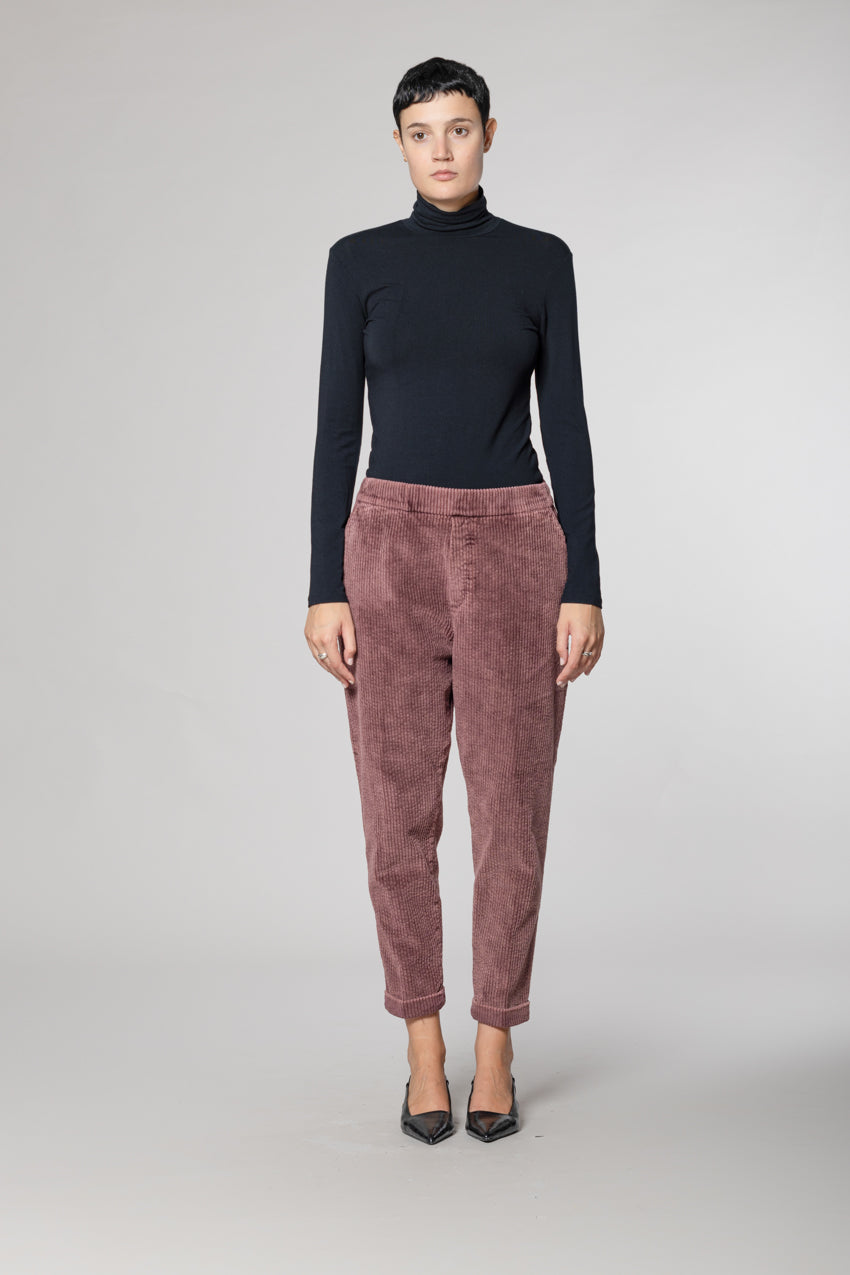 Malibu Jogger City pantalón chino mujer en pana de canalé relaxed fit