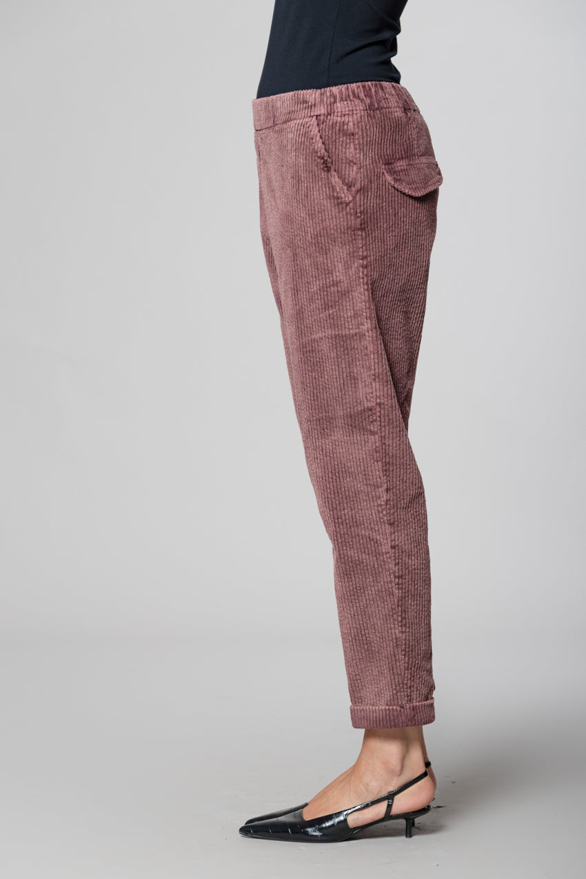 Malibu Jogger City pantalón chino mujer en pana de canalé relaxed fit
