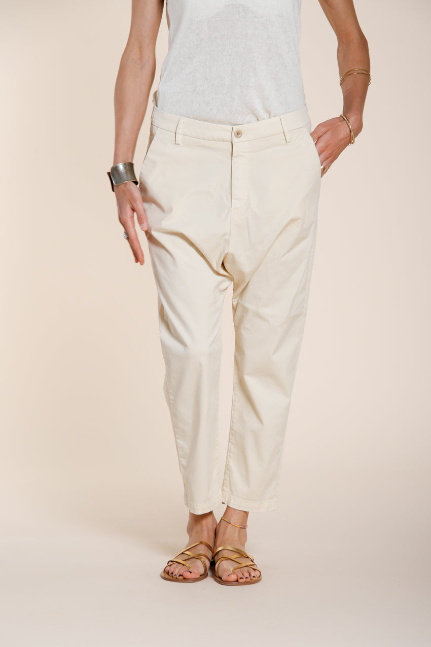 Malibu Jogger pantalón chino mujer en gabardina carrot fit
