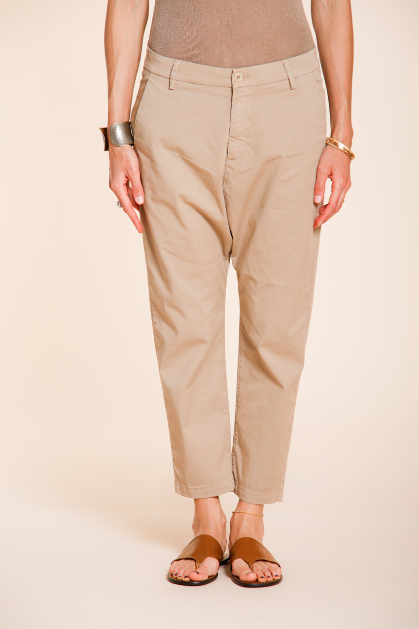Malibu Jogger pantalón chino mujer en gabardina carrot fit
