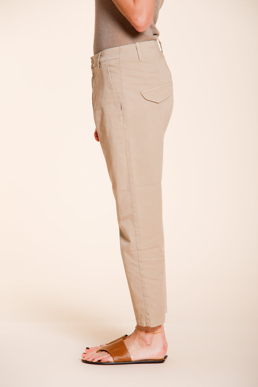 Malibu Jogger pantalón chino mujer en gabardina carrot fit