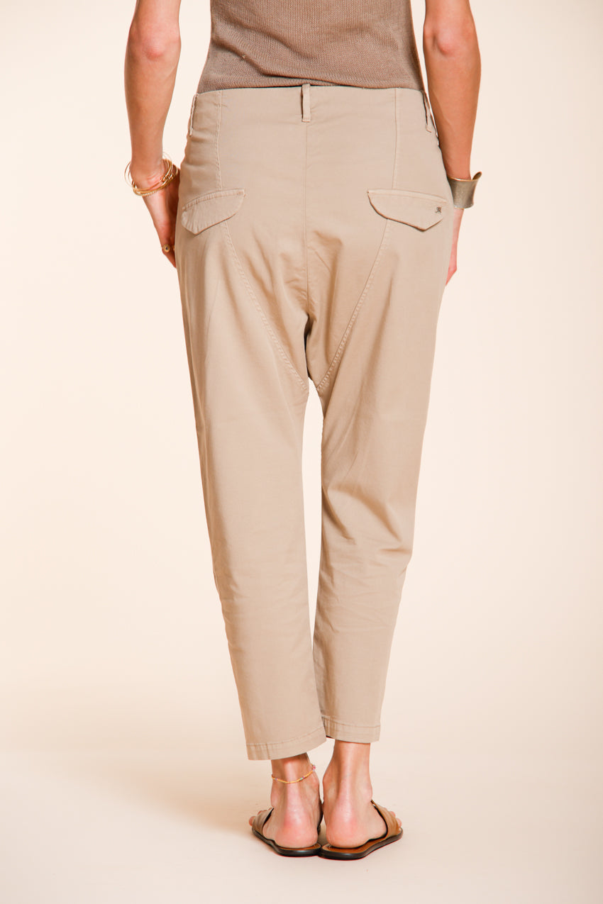 Malibu Jogger pantalón chino mujer en gabardina carrot fit