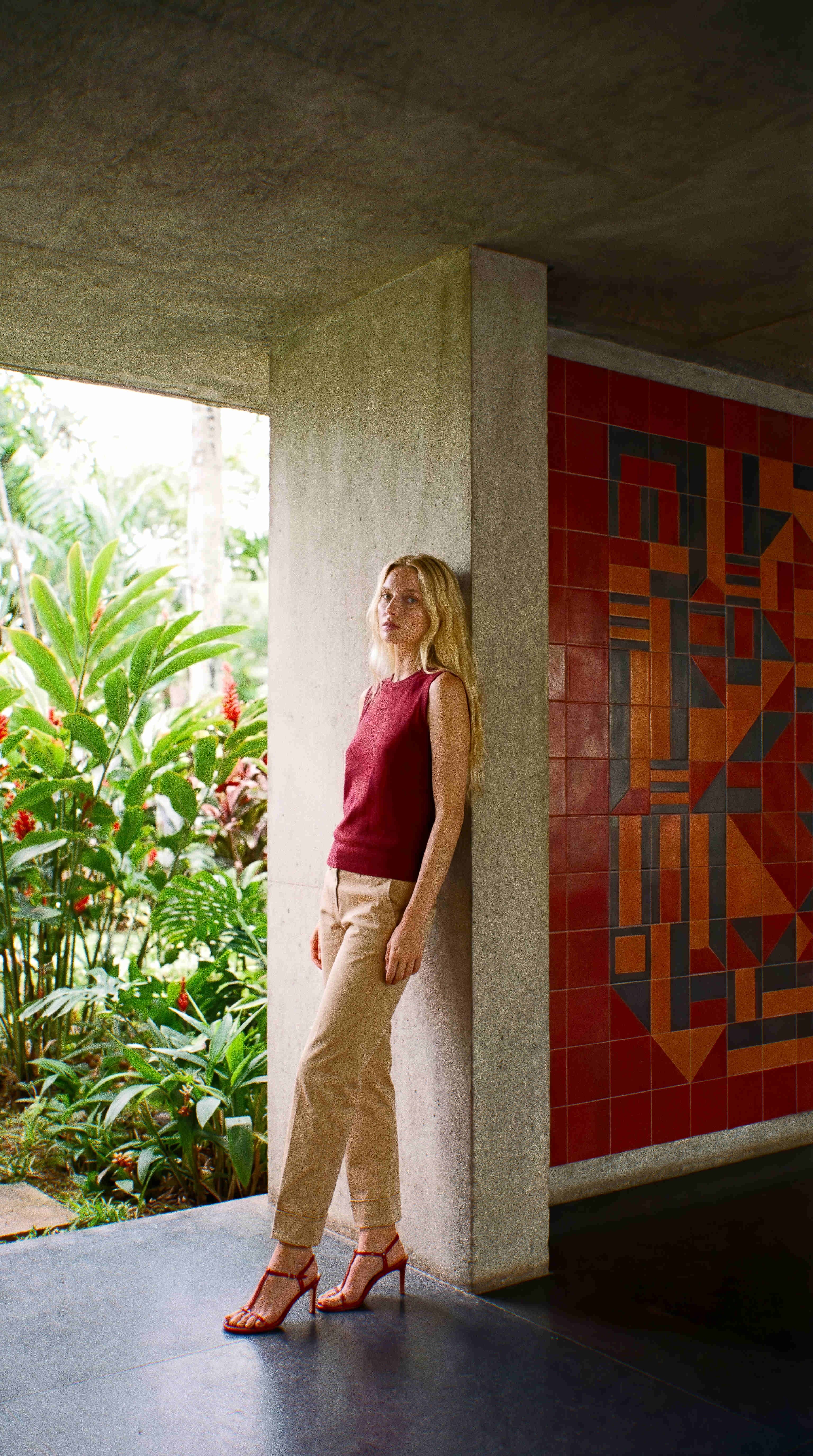 New York Carrot pantalone chino donna in raso stretch carrot fit ①