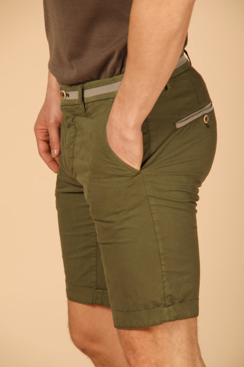 Image 2 of Mason's Torino University model men's chino bermuda in green, slim fit