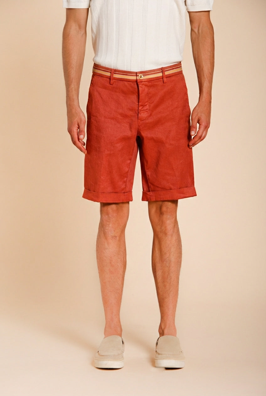 Torino Oxford bermuda chino hombre en twill de lino y algodón slim fit