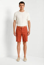 Torino Oxford bermuda chino hombre en twill de lino y algodón slim fit