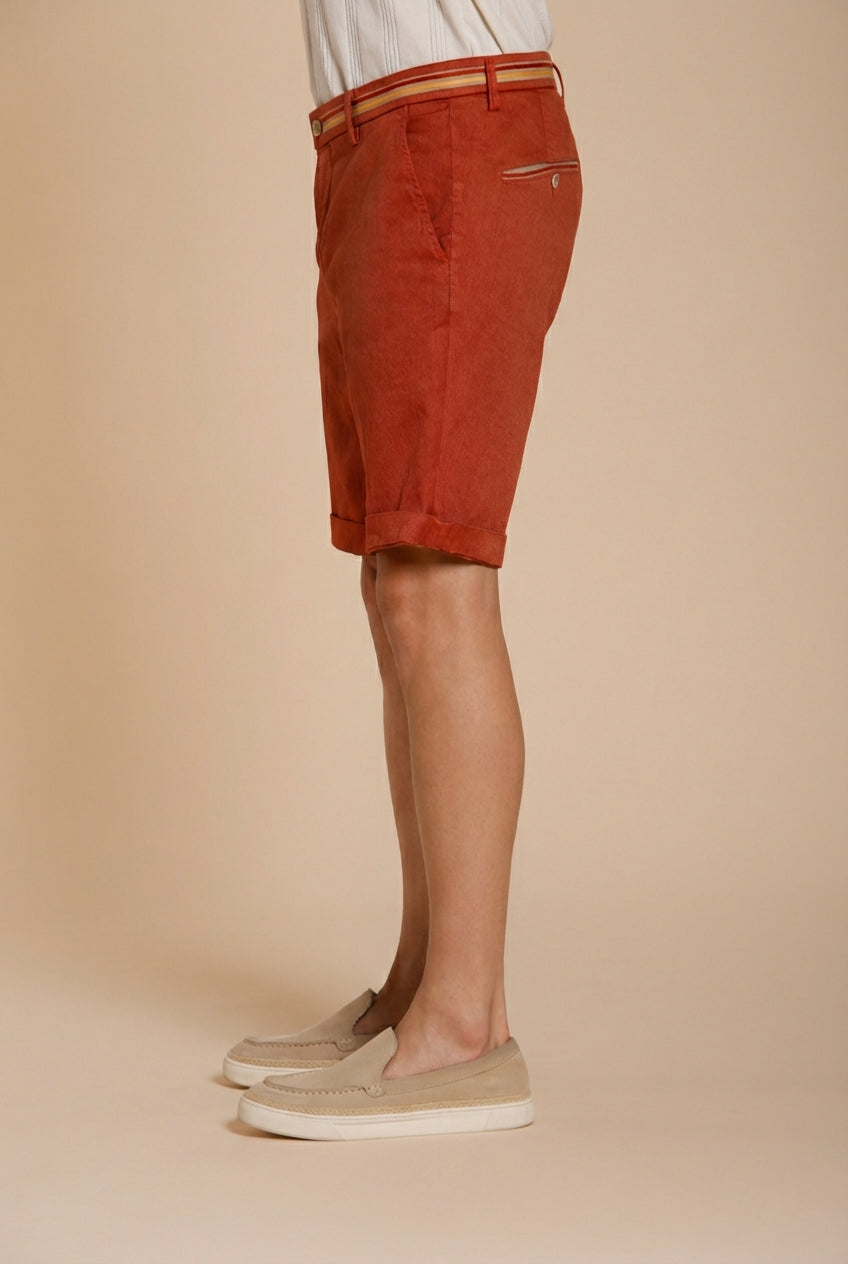 Torino Oxford bermuda chino hombre en twill de lino y algodón slim fit