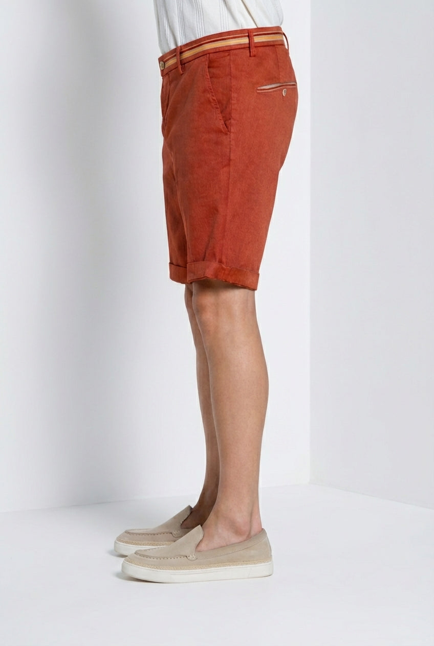 Torino Oxford bermuda chino hombre en twill de lino y algodón slim fit