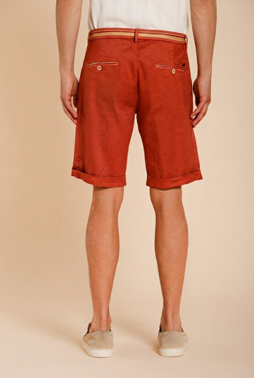 Torino Oxford bermuda chino hombre en twill de lino y algodón slim fit