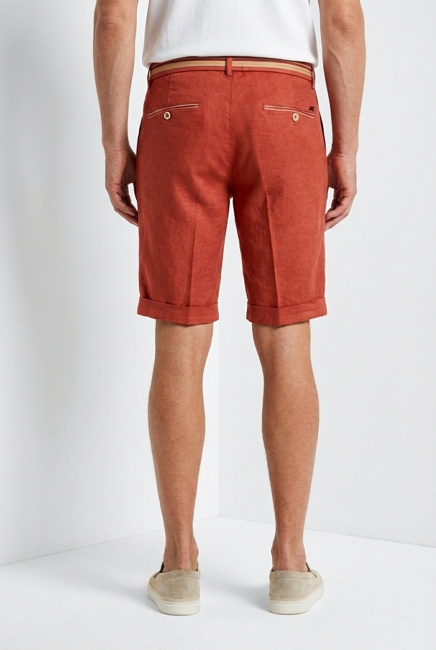 Torino Oxford bermuda chino hombre en twill de lino y algodón slim fit