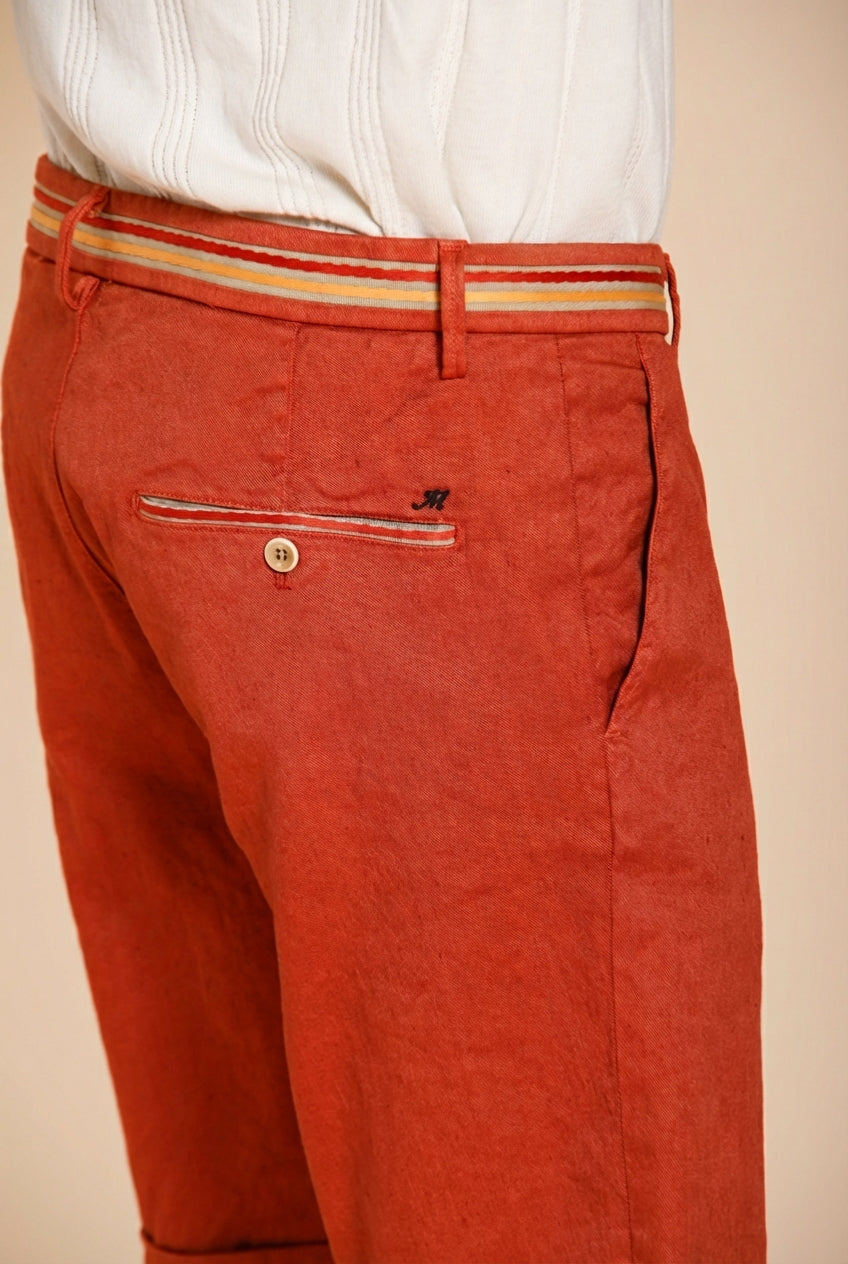 Torino Oxford bermuda chino hombre en twill de lino y algodón slim fit