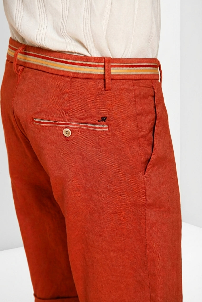 Torino Oxford bermuda chino hombre en twill de lino y algodón slim fit