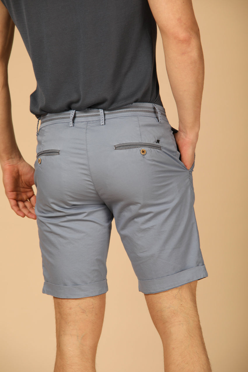 Image 4 of Mason's Torino Tapes model men's chino bermuda in azure, slim fit