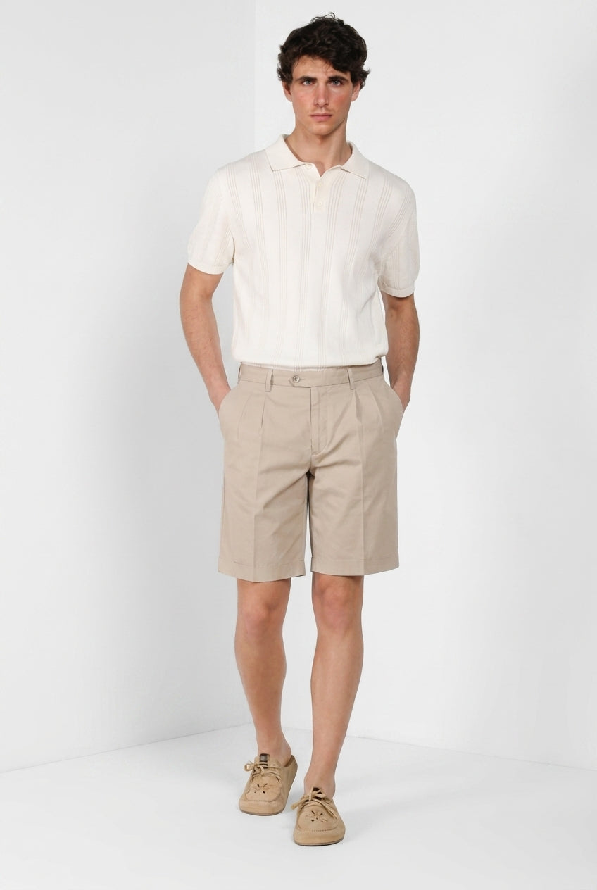 New York 2 Pinces bermuda chino hombre en twill stretch regular fit