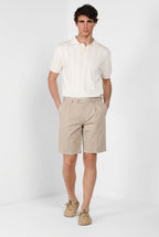 New York 2 Pinces bermuda chino hombre en twill stretch regular fit