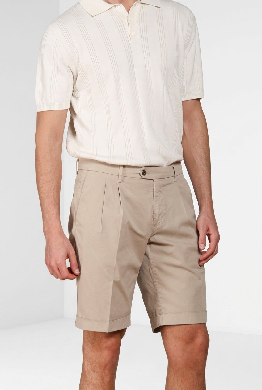 New York 2 Pinces bermuda chino hombre en twill stretch regular fit