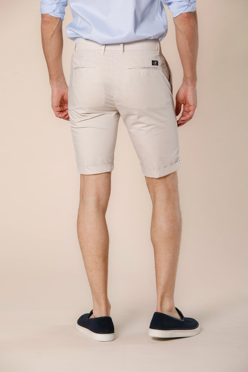 image 4 of men's chino bermuda in stretch gabardine london model in light stucco regular fit by mason's