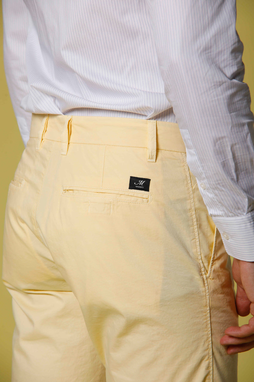 image 2 of men's chino bermuda in stretch gabardine london model in Light Yellow regular fit by mason's