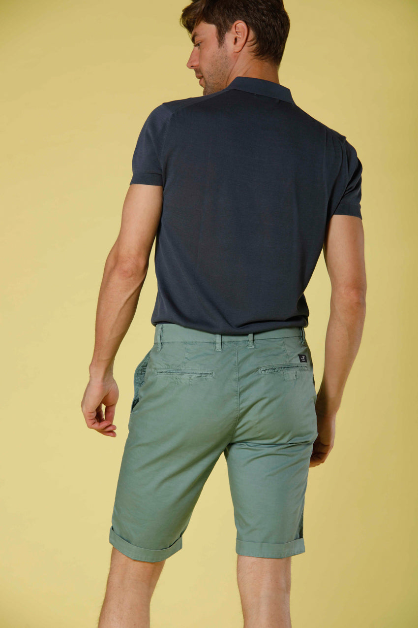 image 3 of men's chino bermuda in stretch gabardine london model in mint green regular fit by mason's