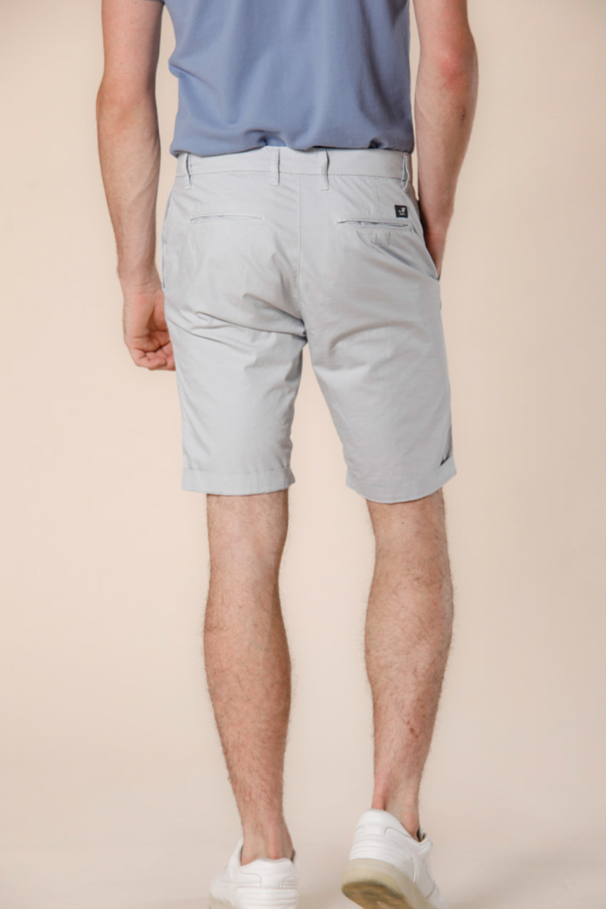 image 3 of men's chino bermuda in stretch gabardine london model in light gray regular fit by mason's