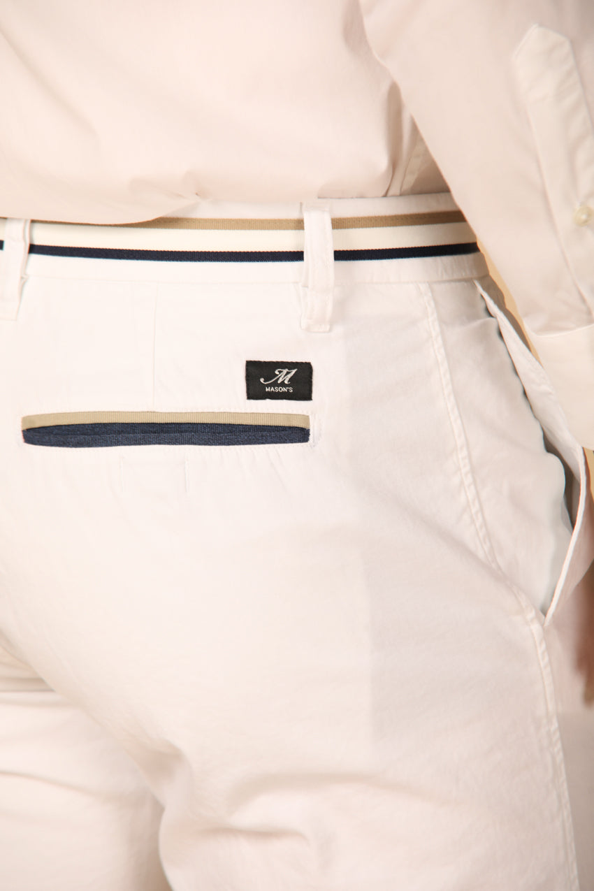 immagine 3 di bermuda chino uomo modello London Summer in bianco fit regular di Mason's