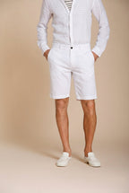 London men's chino bermuda in stretch gabardine regular fit ①