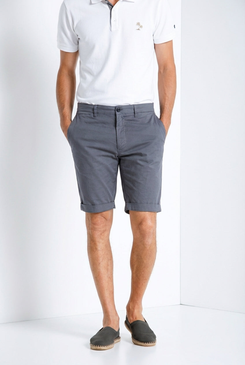 London bermuda chino homme en gabardine stretch regular fit ①