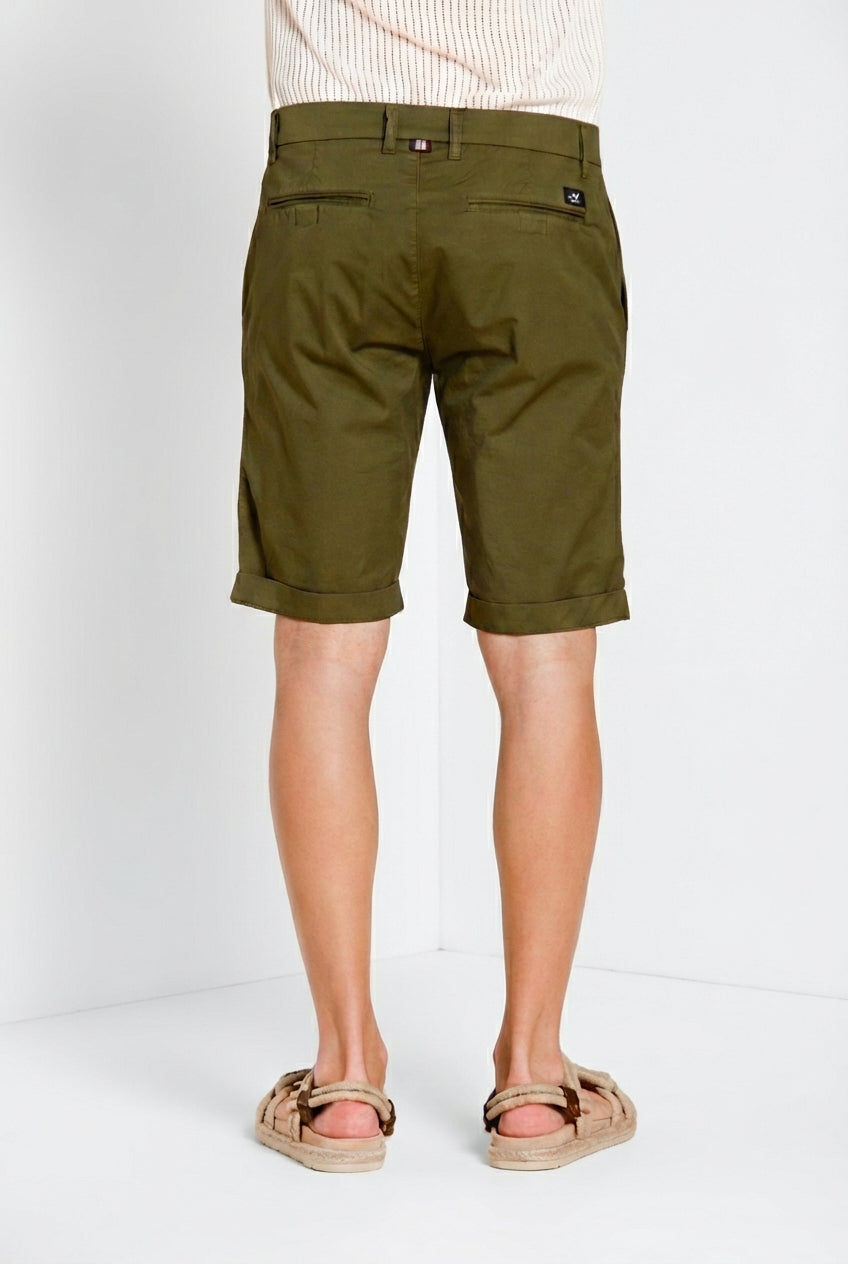 London men's chino bermuda in stretch gabardine regular fit ①