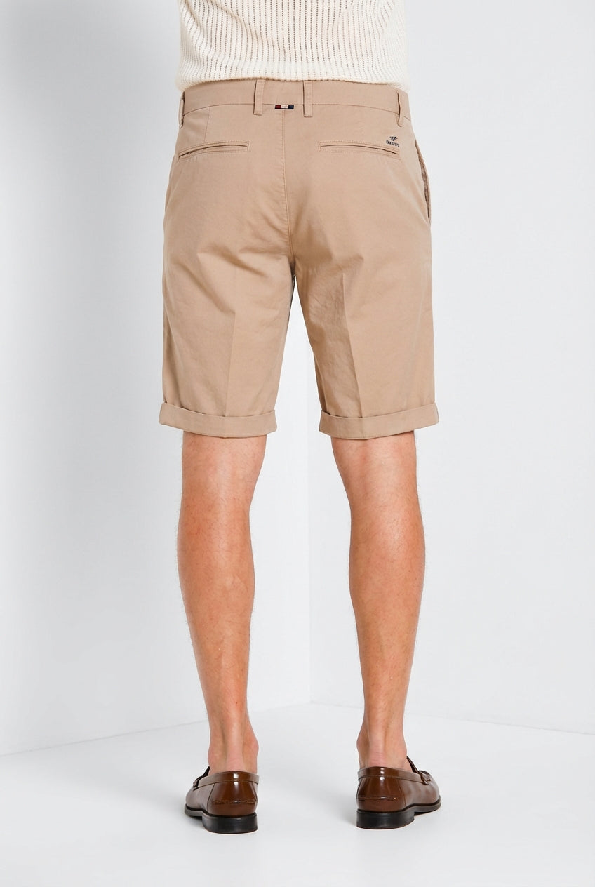 London men's chino bermuda in stretch gabardine regular fit ①