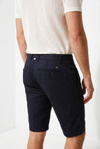 London men's chino bermuda in stretch gabardine regular fit ①