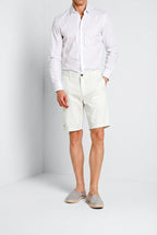 London men's chino bermuda in stretch gabardine regular fit ①