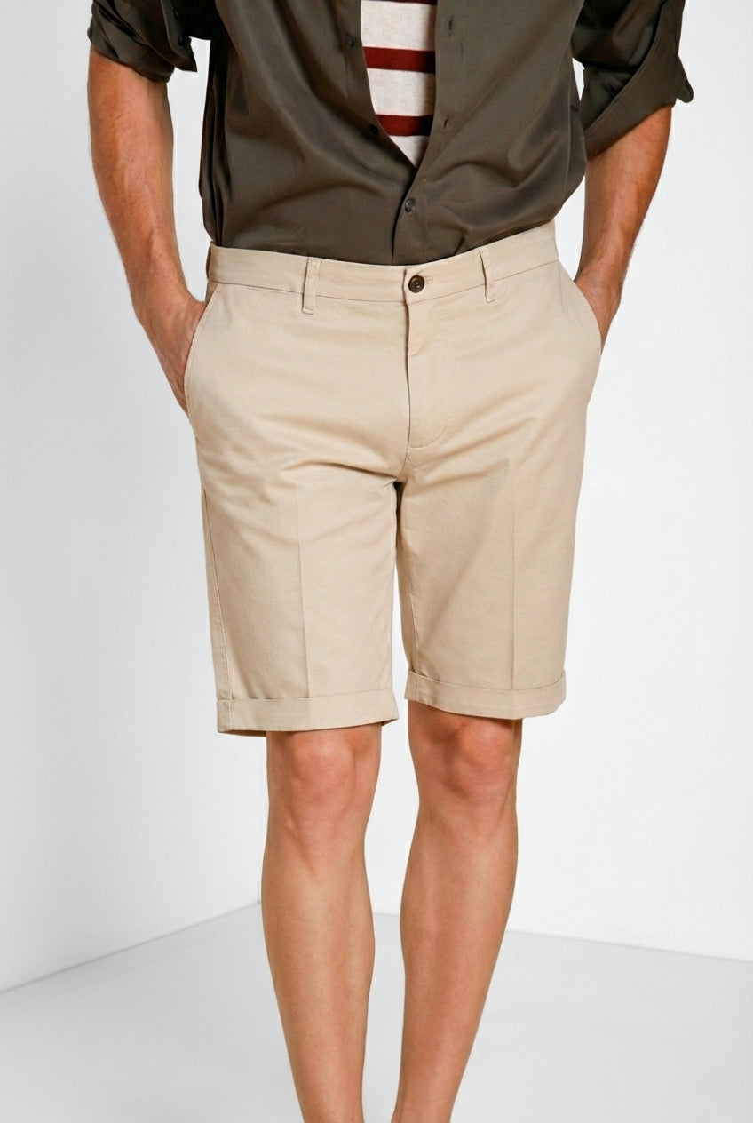 London bermuda chino hombre en gabardina stretch regular fit ①