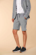 Torino Jog men's chino jogger bermuda shorts in double-faced cotton piqué, slim fit