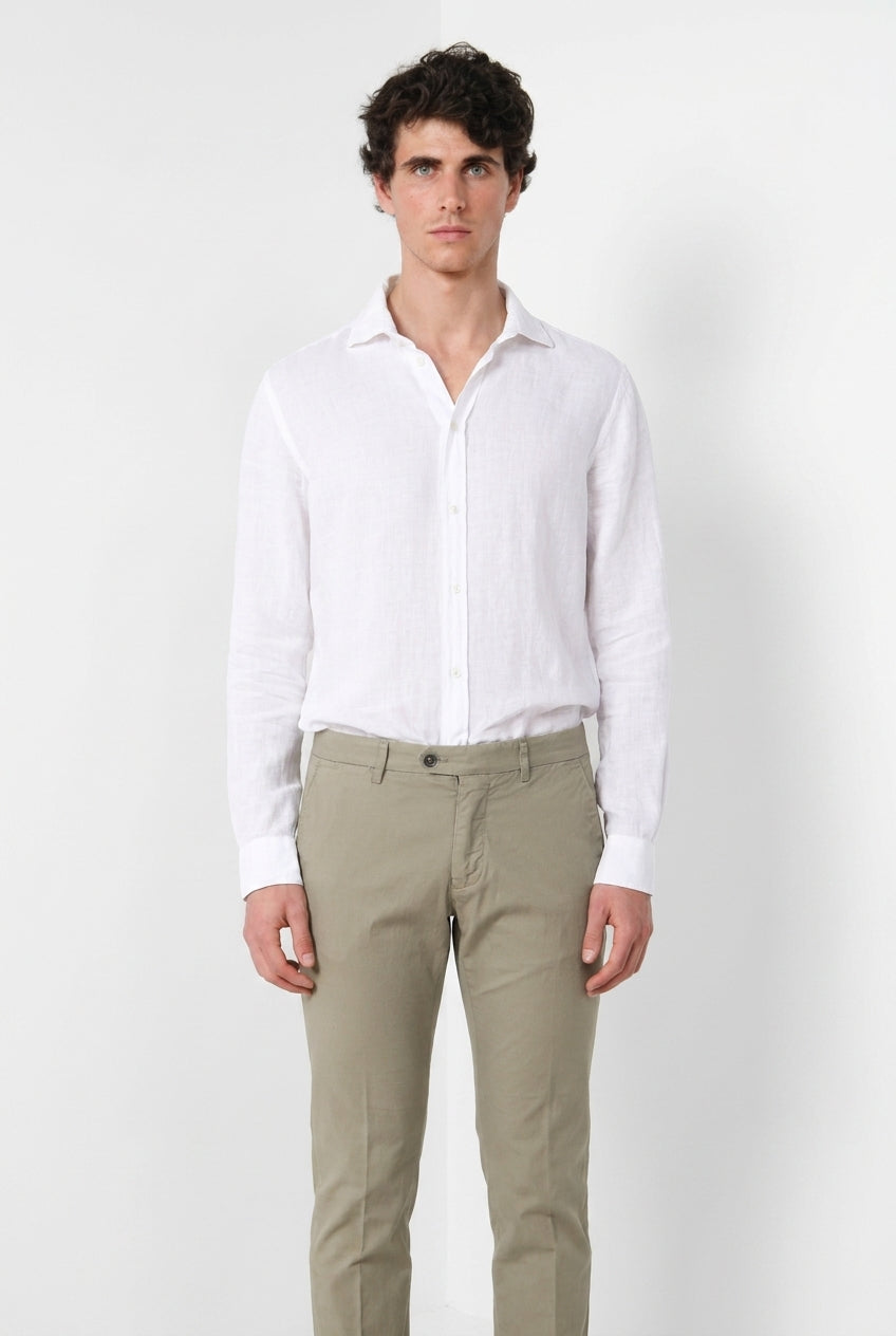 Torino camisa hombre en tela de lino ①